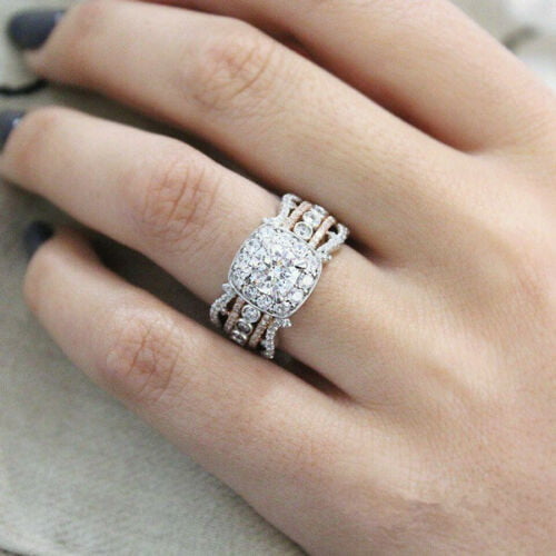 Fashion Women 925 Silver Infinity Ring White Topaz Wedding Jewelry Gift Sz 5-10